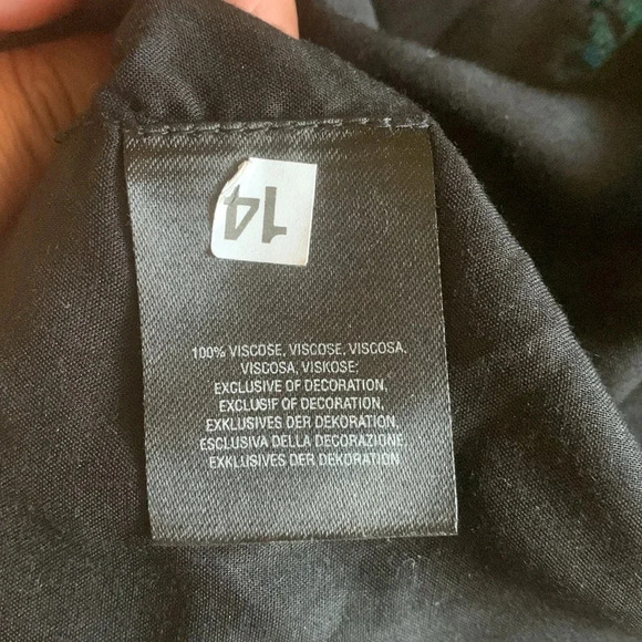 FLOREAT by ANTHROPOLOGIE NWOT Ottava Peasant Dress in Black Motif - Picture 5 of 8